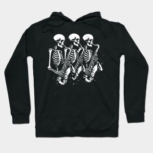 skeleton plays saxophone Hoodie